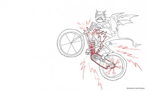 Electric Mountain Bikes Devil Illustration