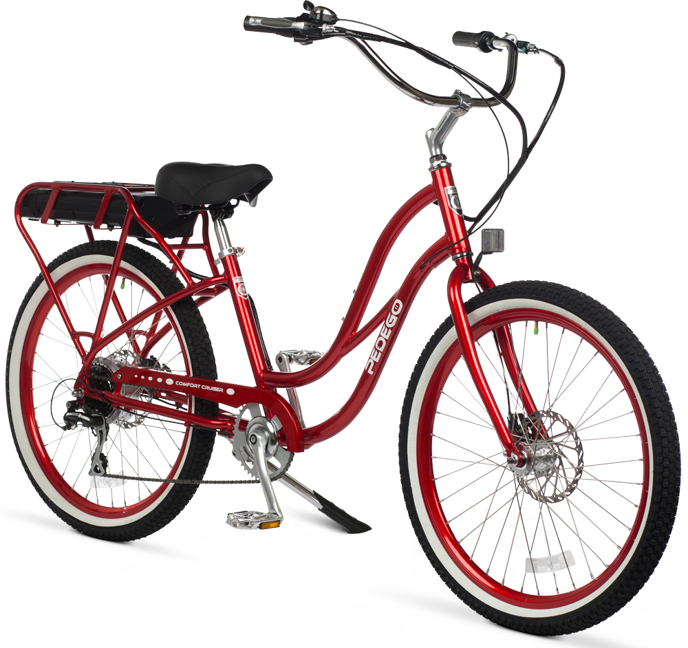 Pedego Electric Bikes Comfort Cruiser in Red with a 26" Step-Thru Frame