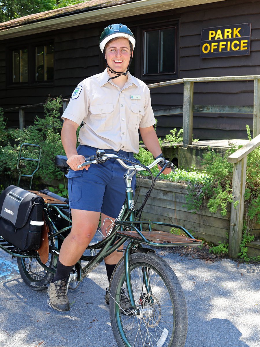 Sandbanks Provincial Park Discovery Guide Fraser Moodey takes a spin on the Stretch Electric Cargo Bike